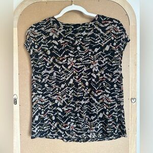Evereve Multicolor Abstract Short Sleeve Top